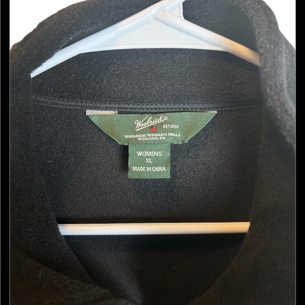 Woolrich 100% Polyester Black Fleece Zip Up Vest Size XL - Picture 2 of 5